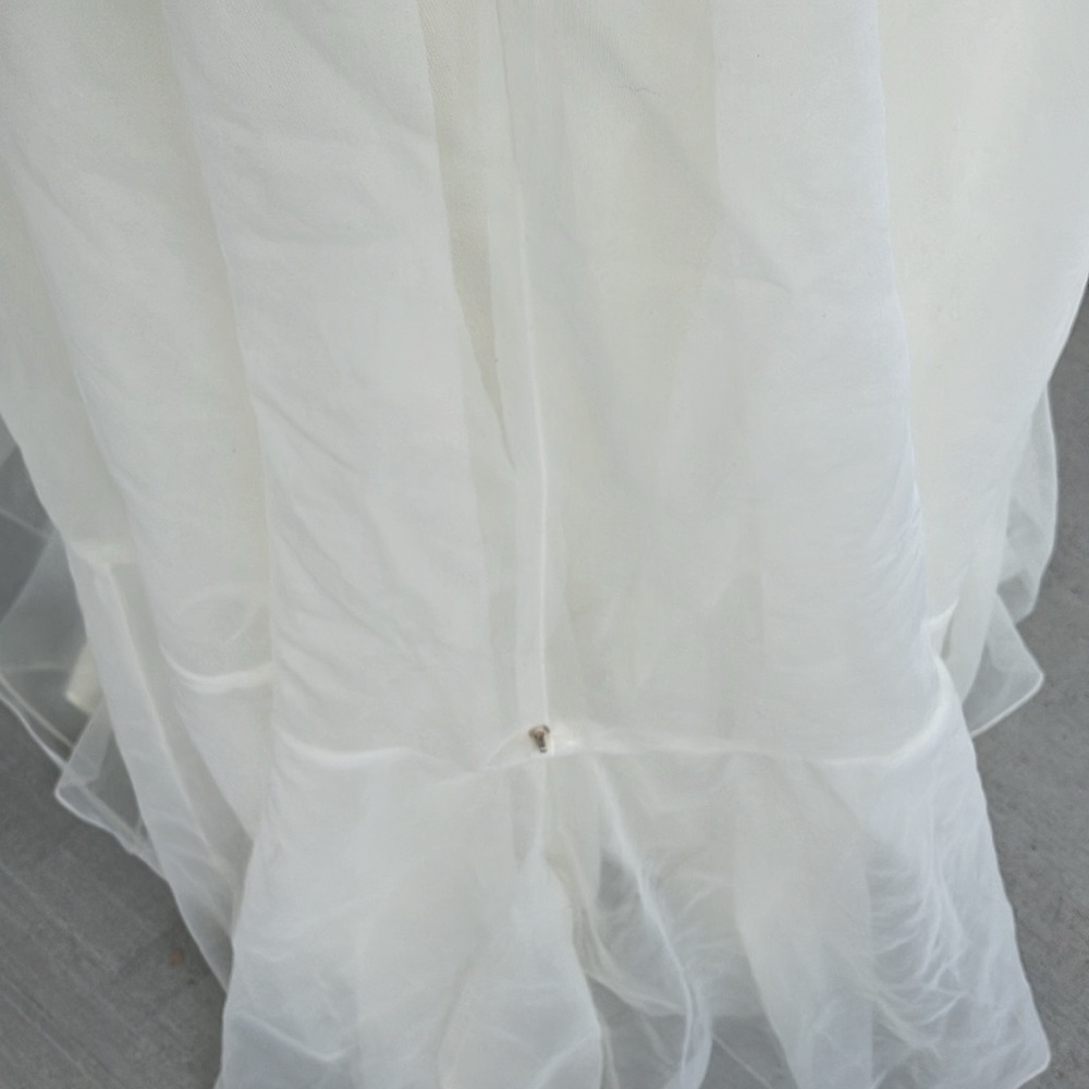 Vintage 70s Floor-Length Maxi Cream High Neck Ruffle Cream Prairie Wedding Dress - Picture 7 of 14